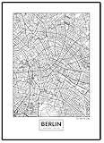 Stadtposter Minimalistic Stadtplanen Poster - Berlin, Hamburg, Munich, Frankfurt, Cologne (Berlin)