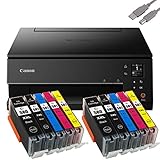 Bundle Canon PIXMA TS6350 Tintenstrahldrucker Multifunktionsgerät (Drucker, Scanner, Kopierer) mit 10 komp. Youprint® Tintenpatronen für PGI-580/CLI-581 XXL +USB-Kab