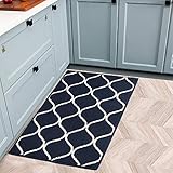 COSY HOMEER Kitchen Rug Non Slip Backing for Kitchen Floor Runner Rug with Water Absorbent Specialized in Machine Washable (Navy blau, 50 * 80cm)