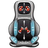 Comfier Shiatsu Rücken und Nacken Massagesitzauflage mit Wärme - 2D / 3D-Knet Massageauflage mit voller Rückenlehne und einstellbarer Luftkompresse, Ganzkörper Massagematte für Damen, H