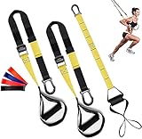 Schlingentrainer Sling Trainer mit Türanker Einstellbar Fitness Suspension, Schlingentraining Set für Training im Innen- und Außenbereich für Muskeltraining, Rehabilitation und Ganzkörpertraining