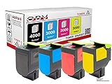 OBV 4X Toner kompatibel mit Lexmark 702H CS310dn CS310n CS410dn CS410dtn CS410n CS510de CS510dte schwarz, Cyan, Magenta, gelb