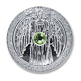 Glücksmünze Schutzengel Engeltaler Erzengel Raphael, Ø 27 mm Taler Silber mit Swarovski Elements, Glücksbringer Talisman Schutzsymbol Glück