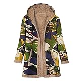 Geometrie Drucken Vintage Winterparka Damen Oversized Fleece Kapuzenjacke Retro Muster Gefüttert Dicker Warm Winterjacke Teddyplüsch Stoffmantel Übergröße Daunenmantel Vintage Boho W