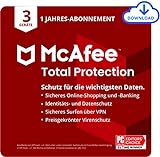 McAfee Total Protection 2022 | 3 Geräte | Virenschutz- und Internet-Sicherheitssoftware | inkl. VPN, Kennwort-Manager | PC/Mac/Android/iOS | 1-Jahres-Abonnement | Download-C