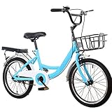 20 Zoll Kinderfahrrad Jugendfahrrad für Mädchen und Jungen, Cityfahrrad Citybike, Empfohlene Körpergröße 115-130 cm (Blau)