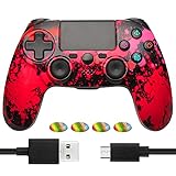 Vniqloo Wireless Controller Kompatibel mit PS4, PS4 Slim, PS4 Pro mit Kabel und Thumbstick Caps Kompatibel mi Playstation 4