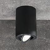 JVS Aufbauleuchte Aufbaustrahler Deckenleuchte Aufputz Led MILANO -LANG- GU10 Fassung 230V rund, alu-schwarz, schwenkbar Deckenleuchte Strahler Deckenlampe Aufbau-lamp