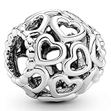 Pandora Moments All Over-Herzen Charm Sterling Silber 790964