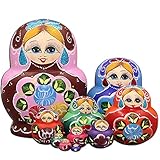 Russische Verschachtelungspuppen, die verschachtel 10 stücke Russland Nistender Puppen, Prinzessin Big-Bellied Handgemachte hölzerne traditionelle Matryoshka für Kinder Weihnachten Muttertag Geb