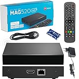 Original Infomir MAG520w3 Wİ-Fİ /4K UHD IPTV Box / Internet TV / 2160p 60 FPS Media Player IPTV Receiver Set Top Box / Kompatibel HEVC H.256 / Quad Core ARM Cortex-A53 / + Kable HDMI