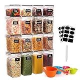 GoMaihe Vorratsdosen 16 Set, Aufbewahrungsbox Küche Organizer, Luftdicht Vorratsbehälter Plastik mit Deckel, Vorratsdose für Müsli Mehl Kaffeebohnen Cornflakes Aufbewahrung, 2L 1.4L 0.8L