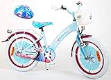 Kinderfahrrad Disney Frozen II - Die Eiskönigin 2 18 Zoll | Rücktrittbremse Korb Gepäckträger + Fahrradhelm Gr. 51-55 cm verstellb