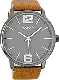 Oozoo Unisex Erwachsene Analog Quarz Uhr mit Leder Armband C8502