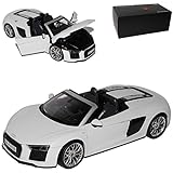 Kyosho A-U-D-I R8 Spyder V10 Plus Cabrio Suzuka Grau Weiss 2. Generation Ab 2015 1/18 M