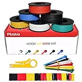 20AWG 0.52mm² Silikon Elektronik Kabel Set Haken Draht - 20 Gauge litze verzinnter Kupferdraht mit flexible Silikonisolierung, 6 Farben (schwarz, rot, gelb, grün, blau, weiß)