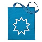 Kiwistar Bahai Nine-Pointed Star Tragetasche Baumwolltasche Stoffbeutel Umhängetasche Langer Henk