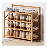 Boloi Flur Schuhablage 3-Lagen-Schuhgestell, Bambus-Faltschuhschrank, stilvolles Schuhregal für den Eingang 70 * 23.8 * 45 cm (Multiple-Auswahlmöglichkeiten) Schuhreg