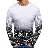 Herrenmode Slim Fit Basic Langarm Casual T-Shirt Herbst und Winter Persönlichkeit Farbverlauf Design Herren Casual Slim Langarm Rundhals T-Shirt Leichte Base Layer Top Bottoming S