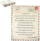 Decke Mutter An Meine Tochter Brief Gedruckt kuscheldecke Quilts Luftpost Sofa Fleecedecke Flanell Wohndecke Briefdecke Mutter Ermutigen Und Lieben für Töchter Flanell Decken (150 x 200cm)