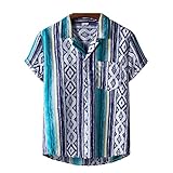 WZXHNYYZYQ FrüHlings- Und Sommer-Herren-Kurzarm-Blumenhemd-Serie Strandstil Anzugkragen Kurzarm-Druck