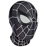 QWEASZER Peter Parker Spider-Man Maske schwarz Miles Morales Kopfbedeckung Marvel Avengers Lycra Vollmaske Halloween Film Cosplay Kostüm Requisiten Zubehör,Spiderman C-OneS