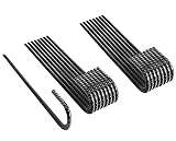 NHZ 40,6 cm Bodenanker (8 Stück) robuste J-Haken Bodenanker, gebogener Stahl-Pflanzenstab mit Meißelspitze, Hammer durch harte Erde für Camping-Zelte (16 Stück)