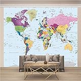 HJKGSX Kinderzimmer Hintergrund 3D Wallpaper Wandbilder Kartendruck Tapete Wohnzimmer- 350x250