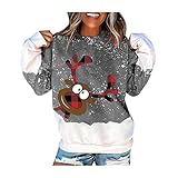 YAZHUANG8 Damen Tops Weihnachtsstrickjacke Frauen Lange Ärmel Tops Weihnachtspullover Winter Warme Pullover Pullover Pull Pull Femme Hiver Sweatshirt NEU Damen Sweater (Color : B2, Size : M)