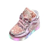 Lazzboy Kleinkind Baby Mode Turnschuh Stern Leuchtendes Kind Beiläufige Bunte Helle Schuhe Turnschuhe Sterne Leucht Casual Licht Mesh Sommer Sportschuhe(Rosa,21)