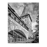 artboxONE Ravensburger-Puzzle XXXL (2000 Teile) Städte NÜRNBERG Kettensteg | M