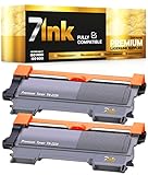 7INK Premium Toner Ersatz kompatibel zu TN2010 TN-2220 TN-2010 für Brother MFC-7460DN HL-2250DN HL-2130 HL-2270DW HL-2240D MFC-7360N FAX-2840 HL-2240 DCP-7065DN HL-2132 (Schwarz,2-Pack)