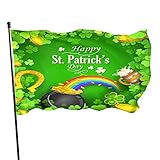Flagge Rainbow St. Patricks Day Clover Goldmünzen Topf Durable Flaggen mit öse Perfekte Dekorationen Flagge für Haus, Hof, Veranda, Dekoration 90x150