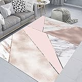 SunYe Rosa Und Schwarz Kontrastierende Farbserie Teppich Dreieckige Geometrische Unregelmäßige Eingangsmatte Geeignet Für Schlafzimmer Büro Hotel Digitaldruck Waschbare Dick