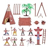 TOYANDONA 1 Set Cowboys Und Indianer Kunststoff Figuren Pädagogisches Spielzeug Soldaten Native American Action Figuren Und Zubehör für Schule Projek