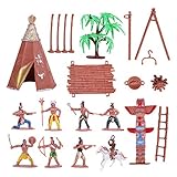 TOYANDONA 1 Set Cowboys Und Indianer Kunststoff Figuren Pädagogisches Spielzeug Soldaten Native American Action Figuren Und Zubehör für Schule Projek