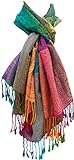 Damen Schal'Marokko' Regenbogen-Farben Pashmina - Viskose/Polyester - xxl 180 x 60 cm bunt/mehrfärbig