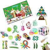 Adventskalender Fidget Toys Pack für Kinder, 24Days Christmas Adventskalender Fidget Toys Box, Sensory Pop Bubble Fidget Toys für Weihnachtsfeierbevorzugung (5, OneSize)