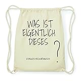 JOllify EDINGEN-NECKARHAUSEN Hipster Turnbeutel Tasche Rucksack aus Baumwolle - Farbe: Natur – Design: was ist eigentlich - Farbe: N