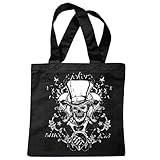 Reifen-Markt Tasche Umhängetasche ZYLINDER SKULL BIKERSHIRT GOTHIC BIKE CLUB MC MOTORCYCLE CHOPPER CUSTOM MOTORRAD MOTORRADTREFFEN CLUB TREFFEN Einkaufstasche Schulbeutel Turnbeutel in Schw