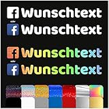 Social Media Sticker personalisiert mit Wunschname Aufkleber mit Benutzername für Auto Fahrrad Motorrad Autoscheibe Fenster Schaufenster Kfz (Facebook)