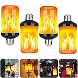 Swonuk Flammen Glühbirne 4 Stück, Kerzen-Glühbirne, 4 Beleuchtungsmodi Dimmbar, Edison-Filament, 4W Dekorative LED E27 Glühlampen, Glas Matt, für Haus, Garten, Restaurant, Party, Deko H