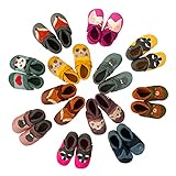 Pantolinos Esel Krabbelschuhe aus Ökoleder Made in Germany Lauflernschuhe als Geschenk für Jungen & Mädchen Babyschuhe aus Leder weiche Lederpuschen Schlupfschuhe Hausschuhe Rosa Gr.20