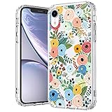 MOSNOVO Wild Floral Flower Pattern Designed for iPhone XR Case,Clear Case with Design Girls Women,TPU Bumper with Protective Hard Case C