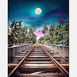 DLmeiyi 5D Diamant Painting Bilder Erwachsene DIY Diamant Stickerei Malerei Kits,Diamant Painting Bilder,Runde Diamond Painting Zubehör,Mosaik Leinwand Kreuzstich,Anfänger Geschenke Eisenbahn 30X40C