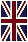 HANSE Home Design Velours Union Jack Teppich, Polypropylen, United Kingdom Stil, blau rot Creme, 80 x 120 x 0.9