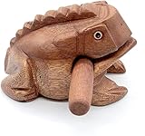 Frosch Guiro Raspel Kleines Instrument Musik Holz Percussion Schreibtisch Zubehör von Frosch Noise Maker und für coole Musik Geschenke Ideen Lustige Instrumente aus N