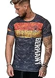 T-Shirt Herren Kurzarm Rundhals Regular Fit Tops Herren Schick Persönlichkeit Drucken Sportshirt Herren Sommer Mode Lässig All-Match T-Shirt H