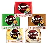 Senseo Pads, Probierbox mit 5 Sorten, 66 Kaffeepads, 5er Vielfaltspak