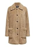 ONLY Damen Kurzmantel ONLEmily Teddy Coat Kunstfelljacke 15208774 Cuban Sand L
